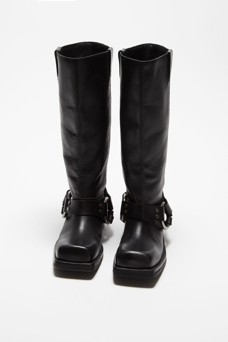 Leather buckle boots - Black 3