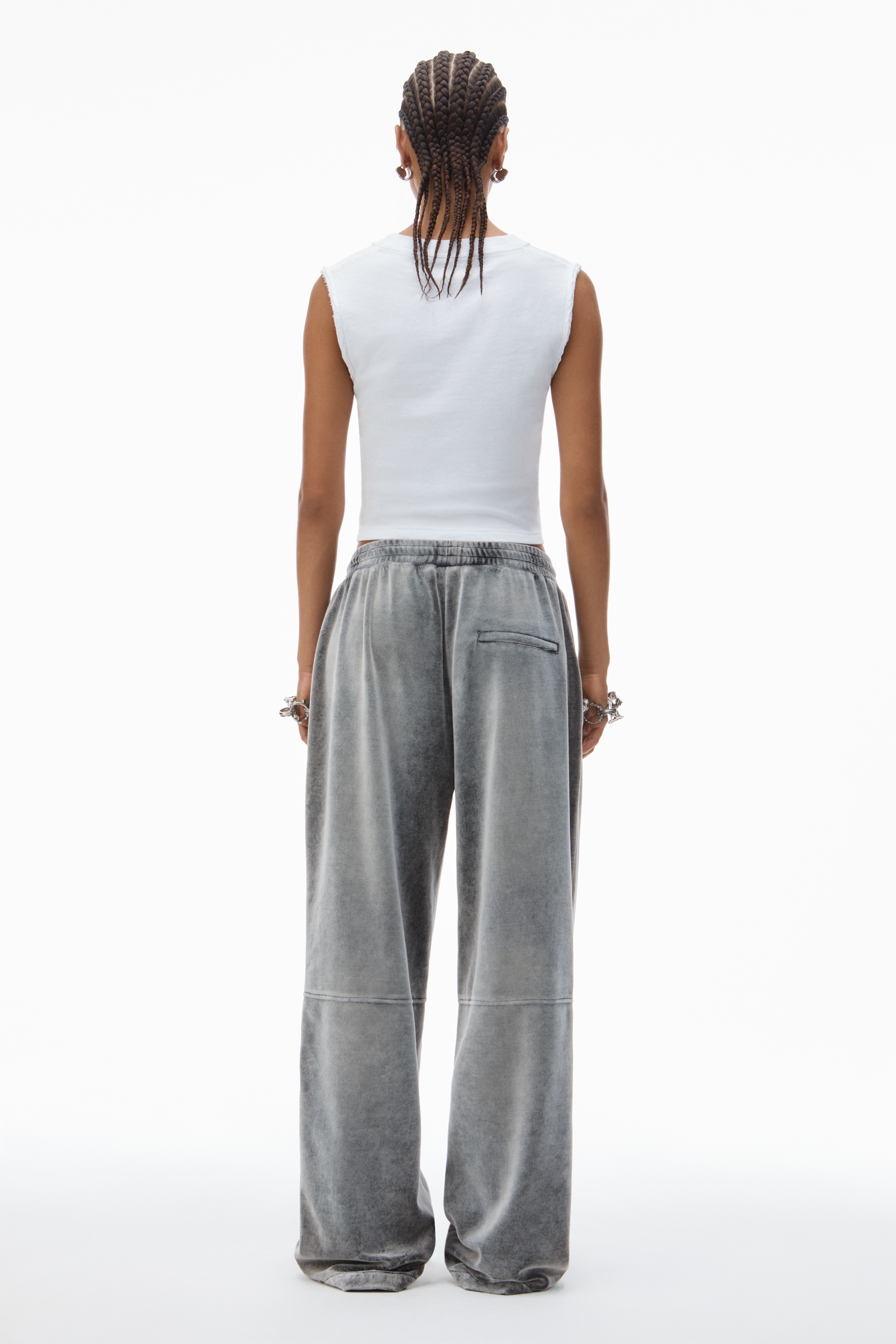 Trackpants in Crushed Velour - 4