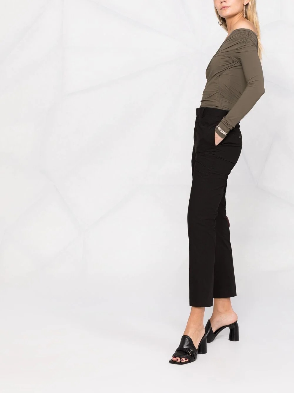 cropped slim-fit trousers - 6