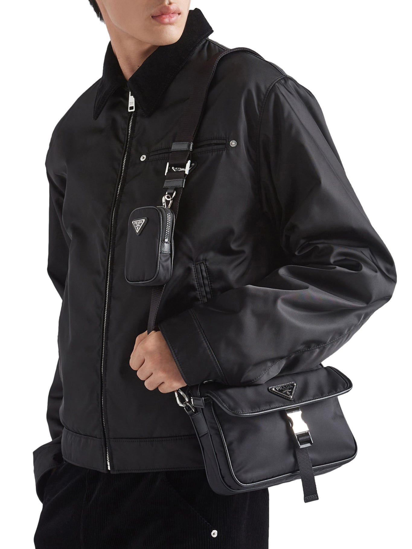 SHOULDER BAG IN RE-NYLON AND SAFFIANO - 3