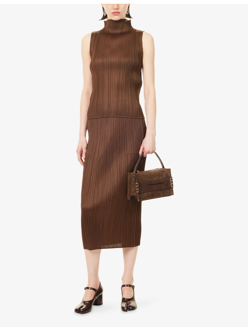 Pleats Please Issey Miyake Mock-Neck Sleeveless Knit Top outlook