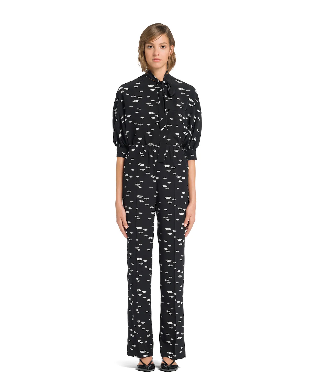 Printed crêpe de Chine pants - 2