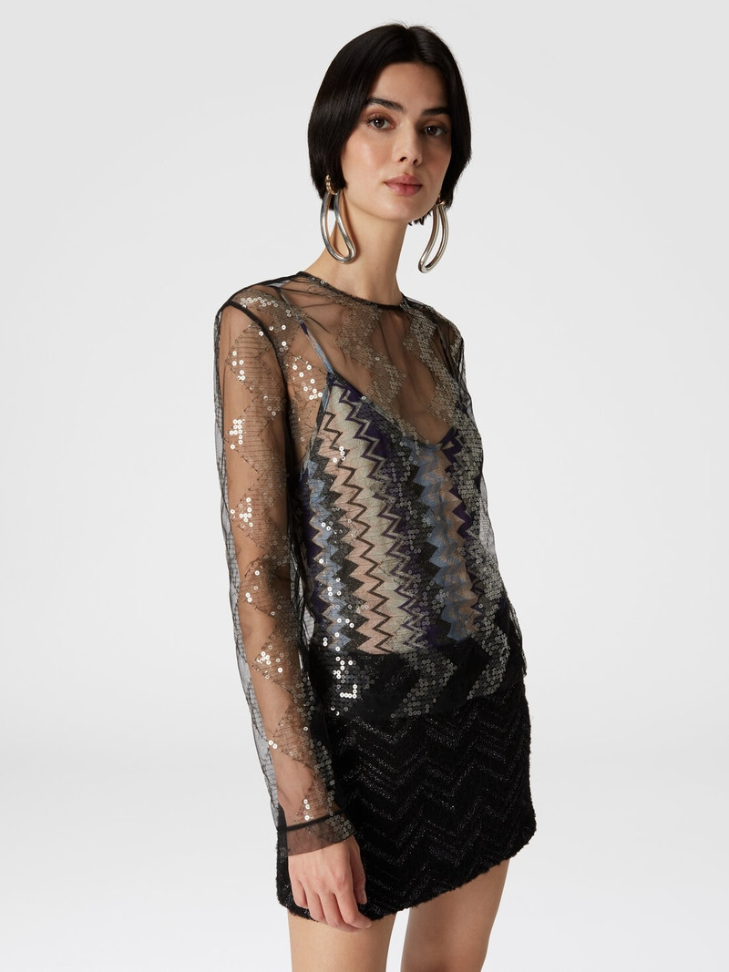 Doubled blouse in sequined tulle 4