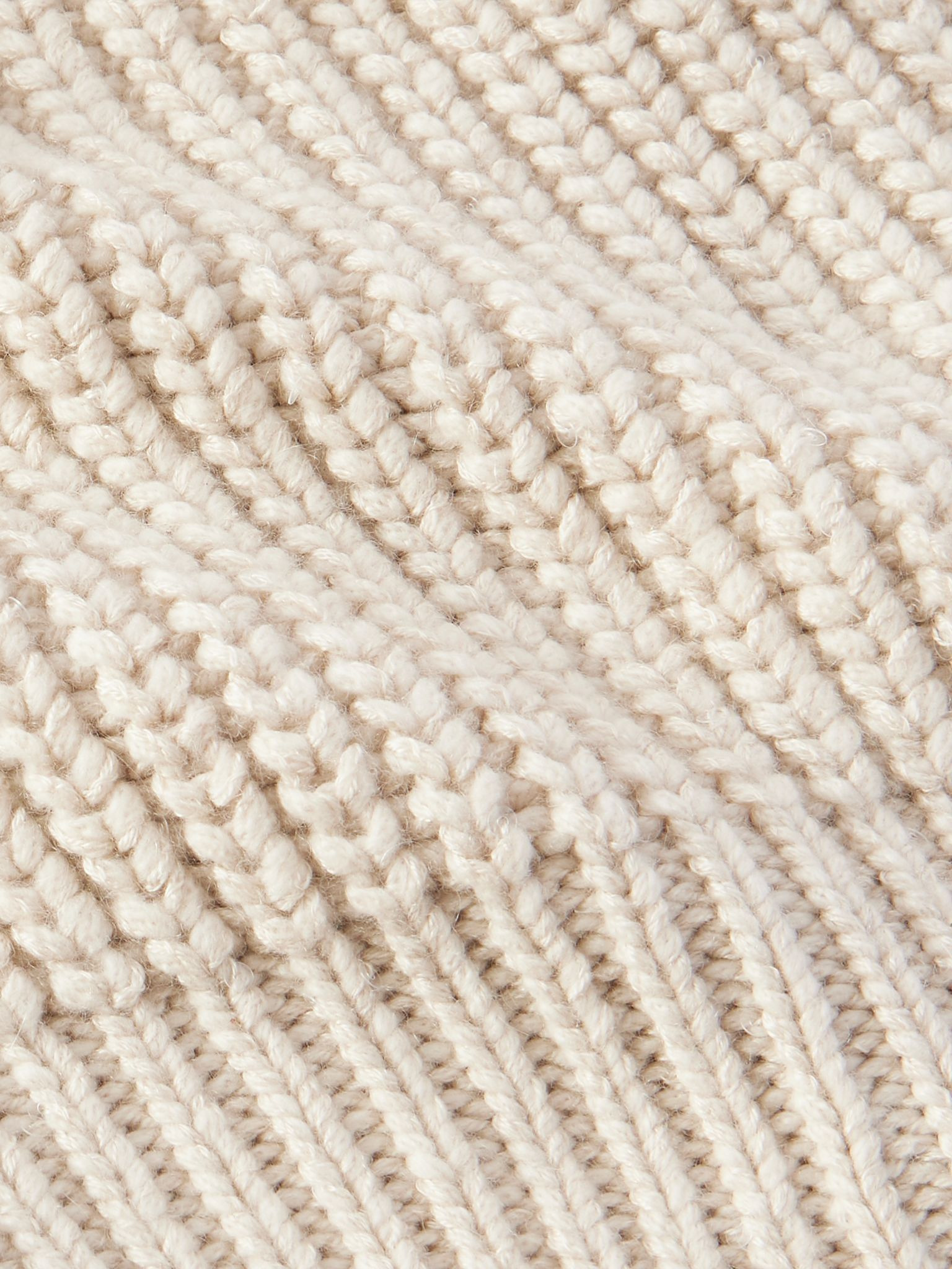 Sequin-embellished ribbed cashmere and silk-blend beanie Beige - 3