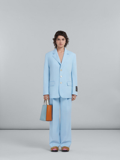 Marni MUSEO MINI BAG IN LIGHT BLUE ORANGE AND WHITE LEATHER outlook