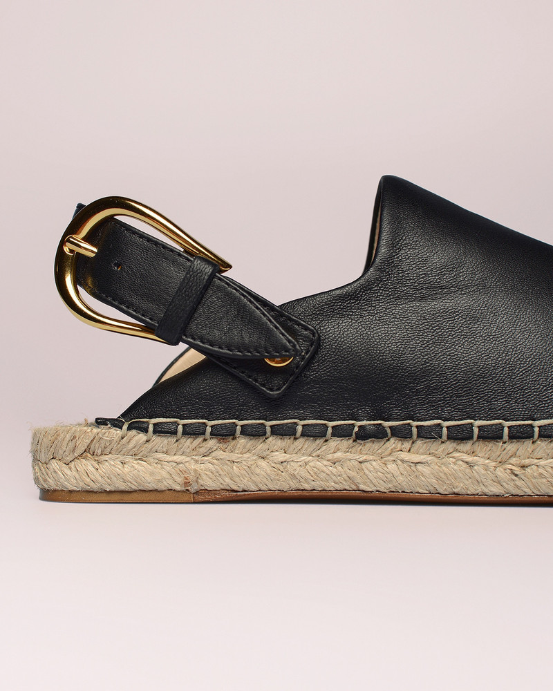 HARREL - Lamb nappa contrast-toe espadrilles - Black 4