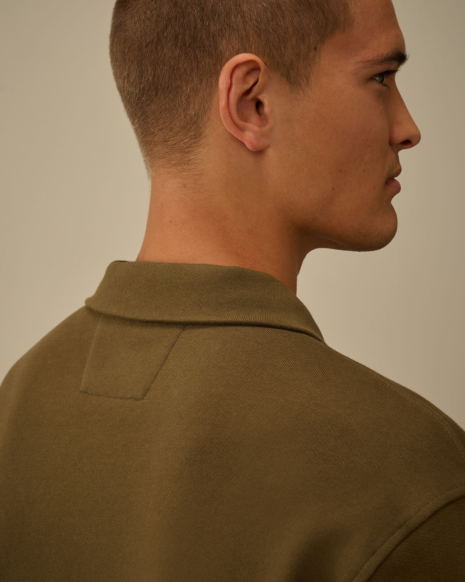 Diagonal Raised Fleece Half Zip Sweatshirt - 6