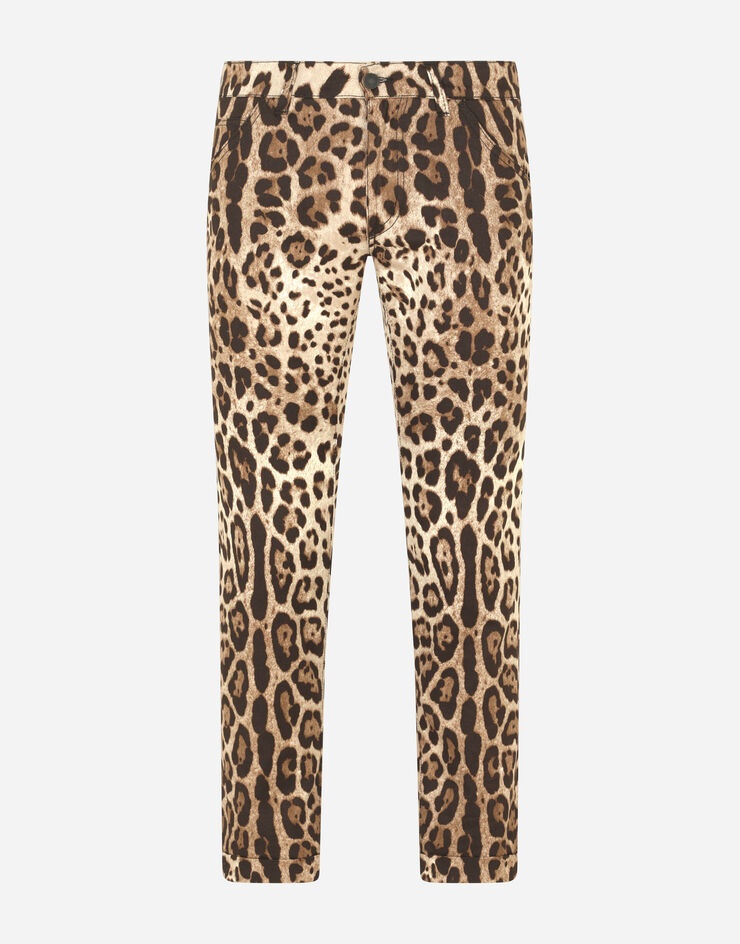 Leopard-print stretch cotton pants - 3