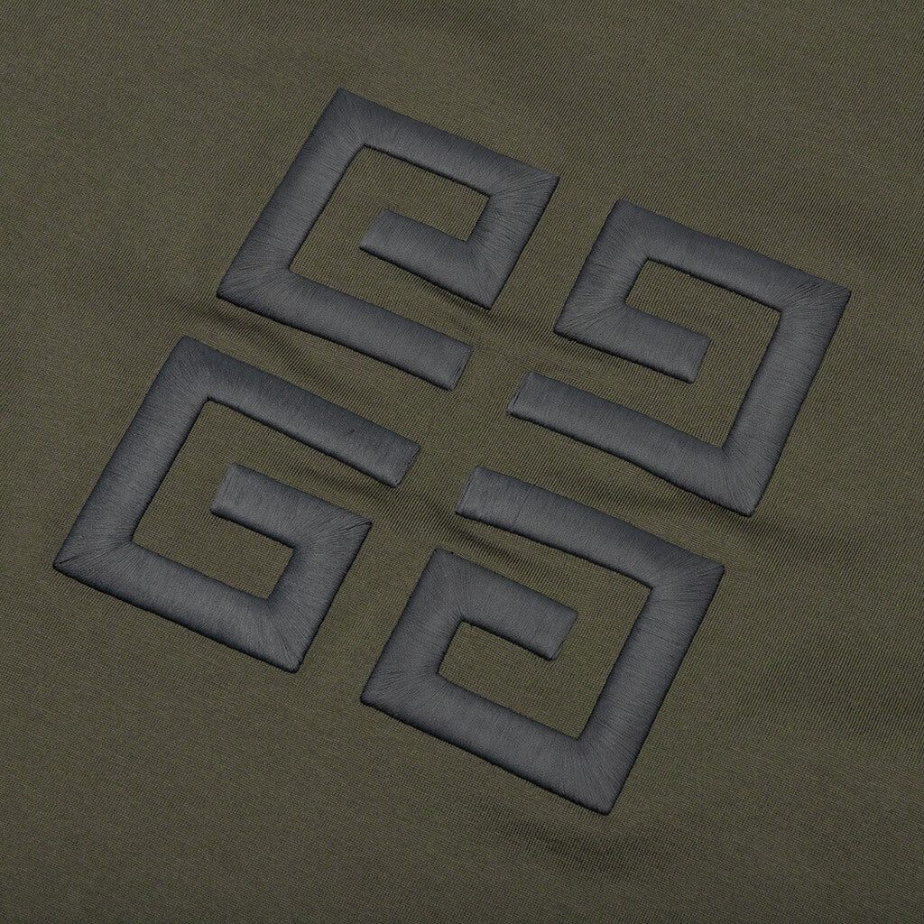 OVERSIZED FIT GIVENCHY EMBROIDERY T-SHIRT - GREYISH GREEN - 4