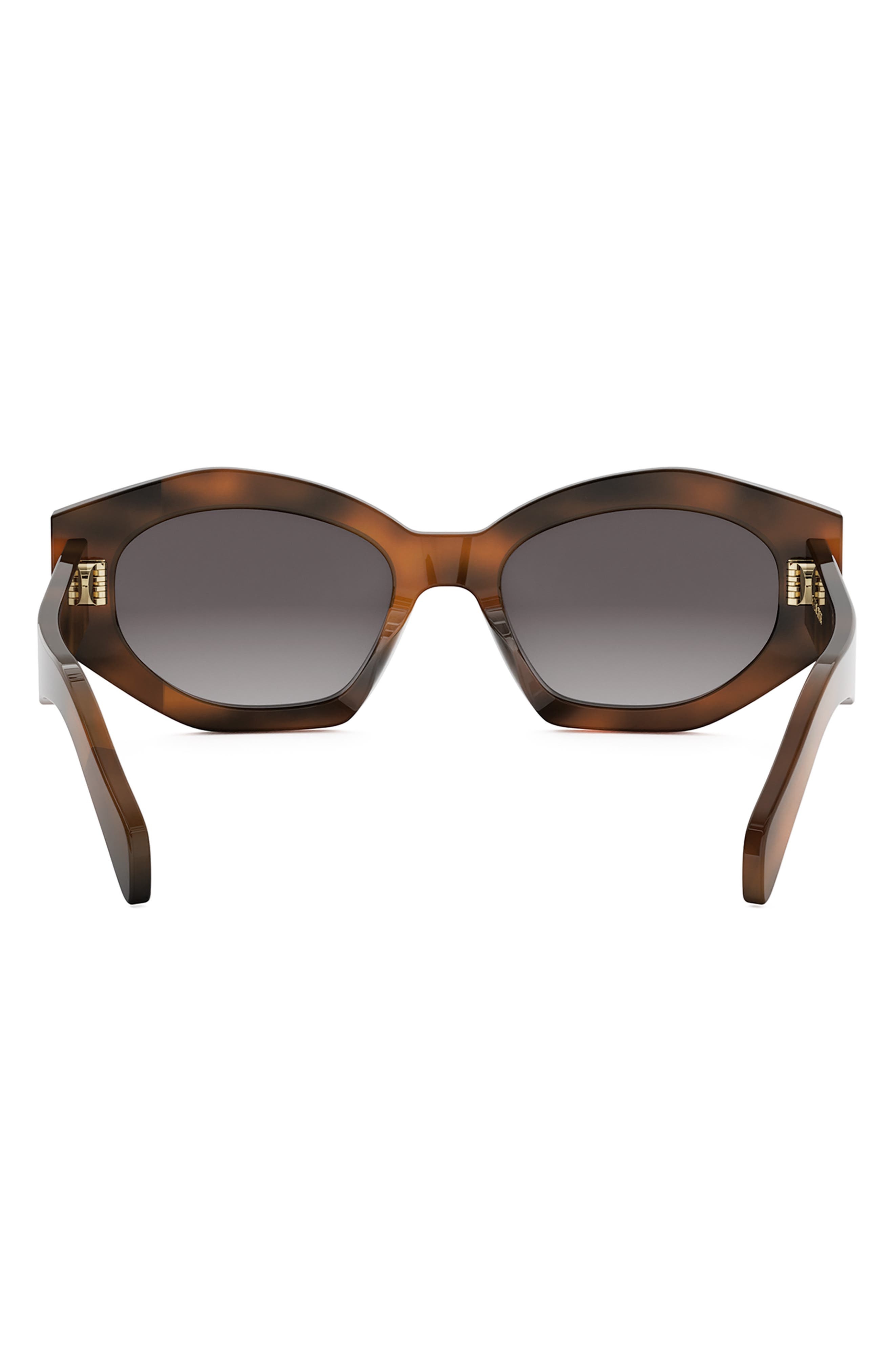 CELINE Triomphe 54mm Cat Eye Sunglasses in Blonde Havana /Gradient Brown at Nordstrom - 8