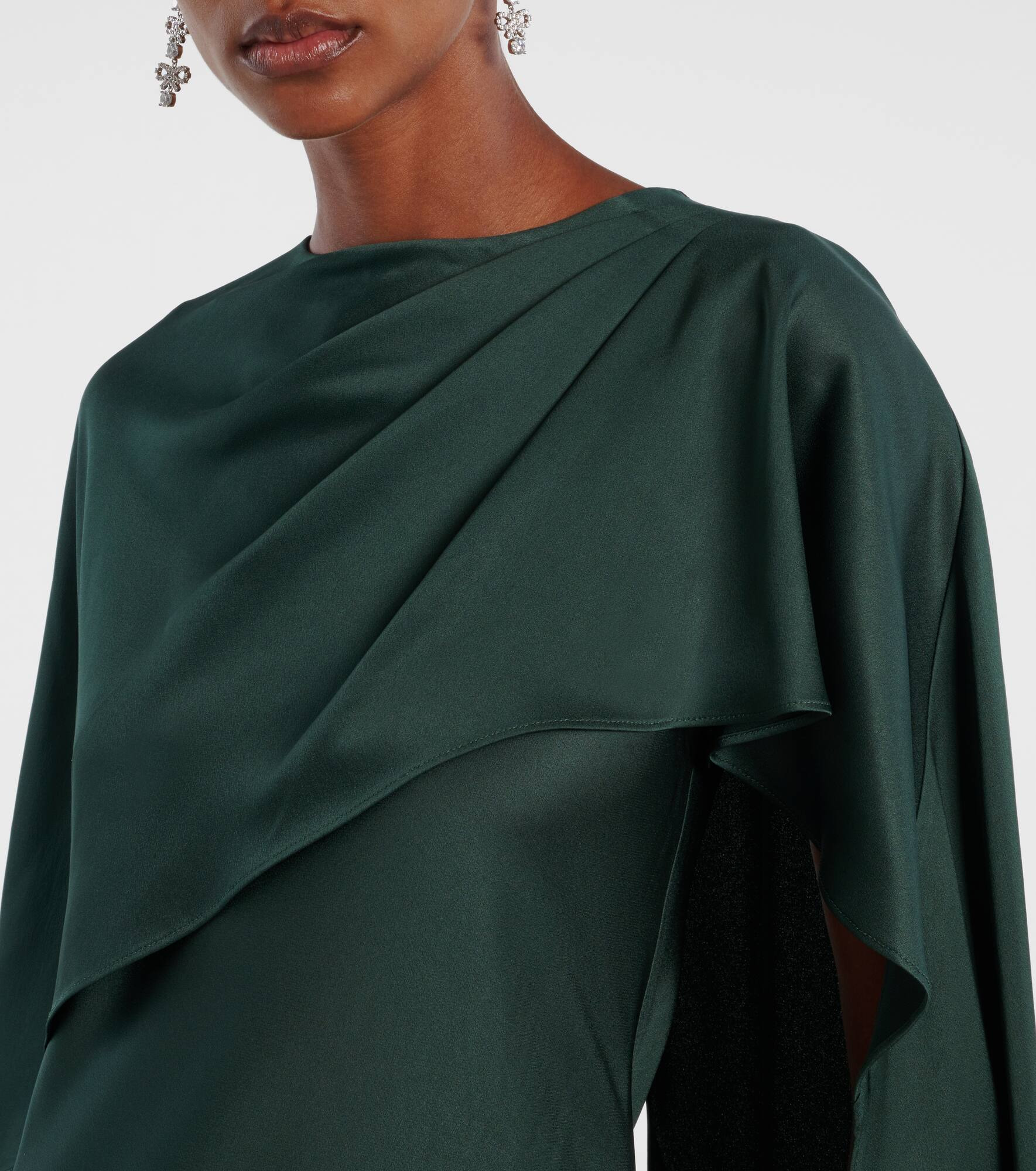 Izel caped satin gown - 4