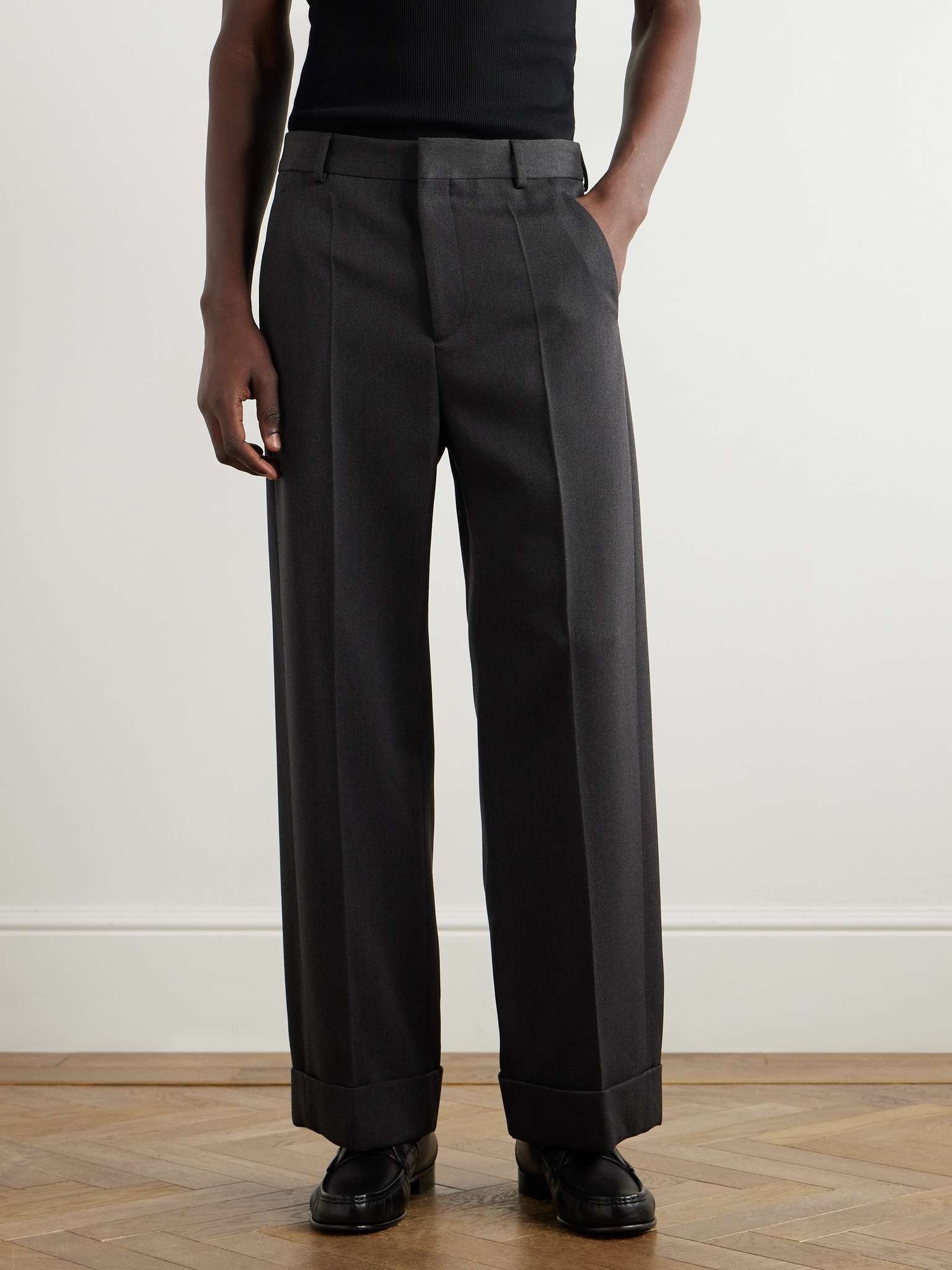 Straight-Leg Grain de Poudre Virgin Wool Trousers - 3