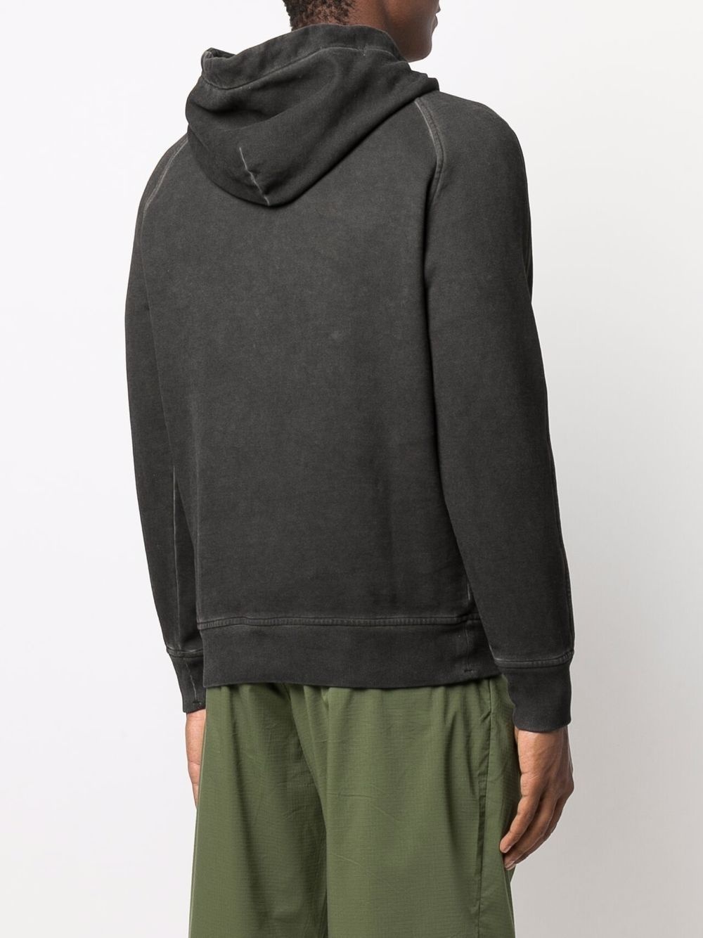 faded-trim cotton hoodie - 4