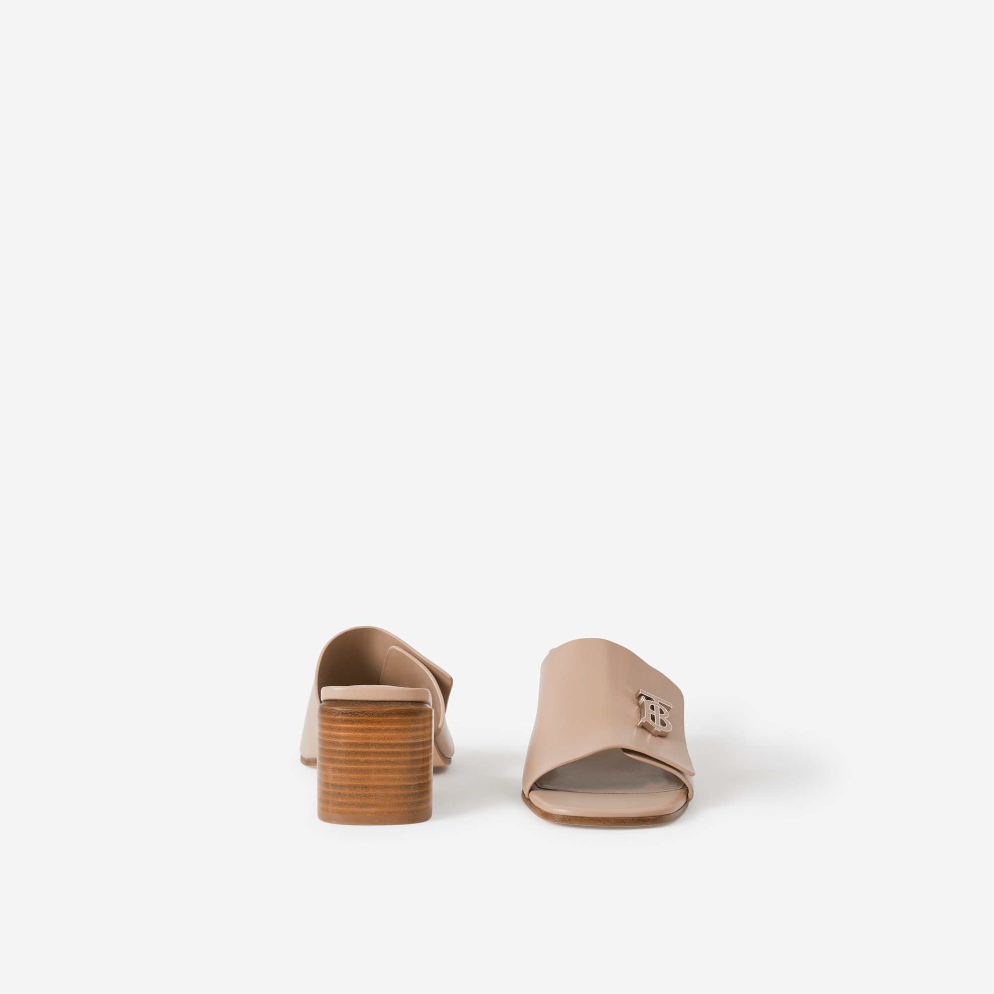 Monogram Motif Leather Mules - 4