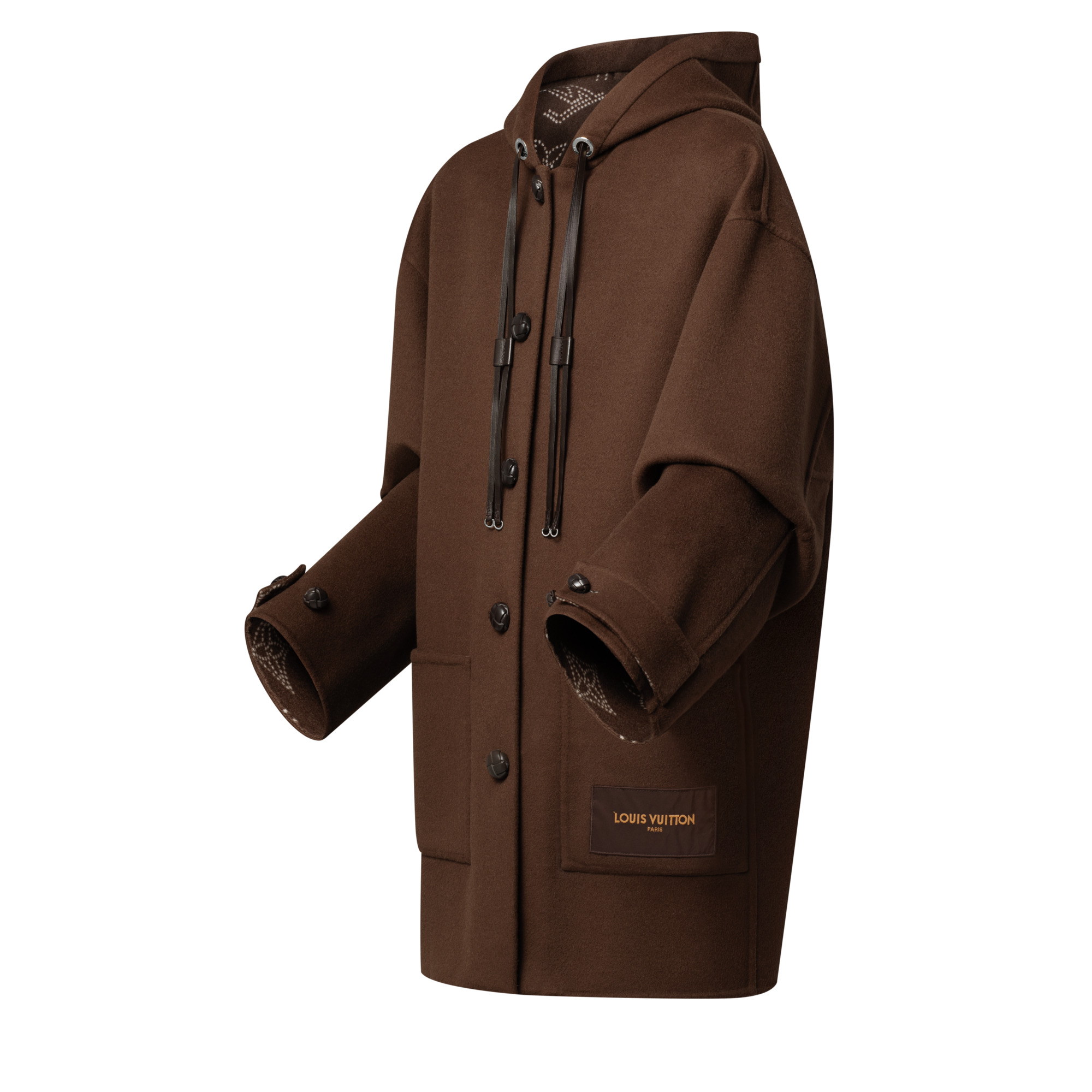 Hooded Button-Up Coat - 2