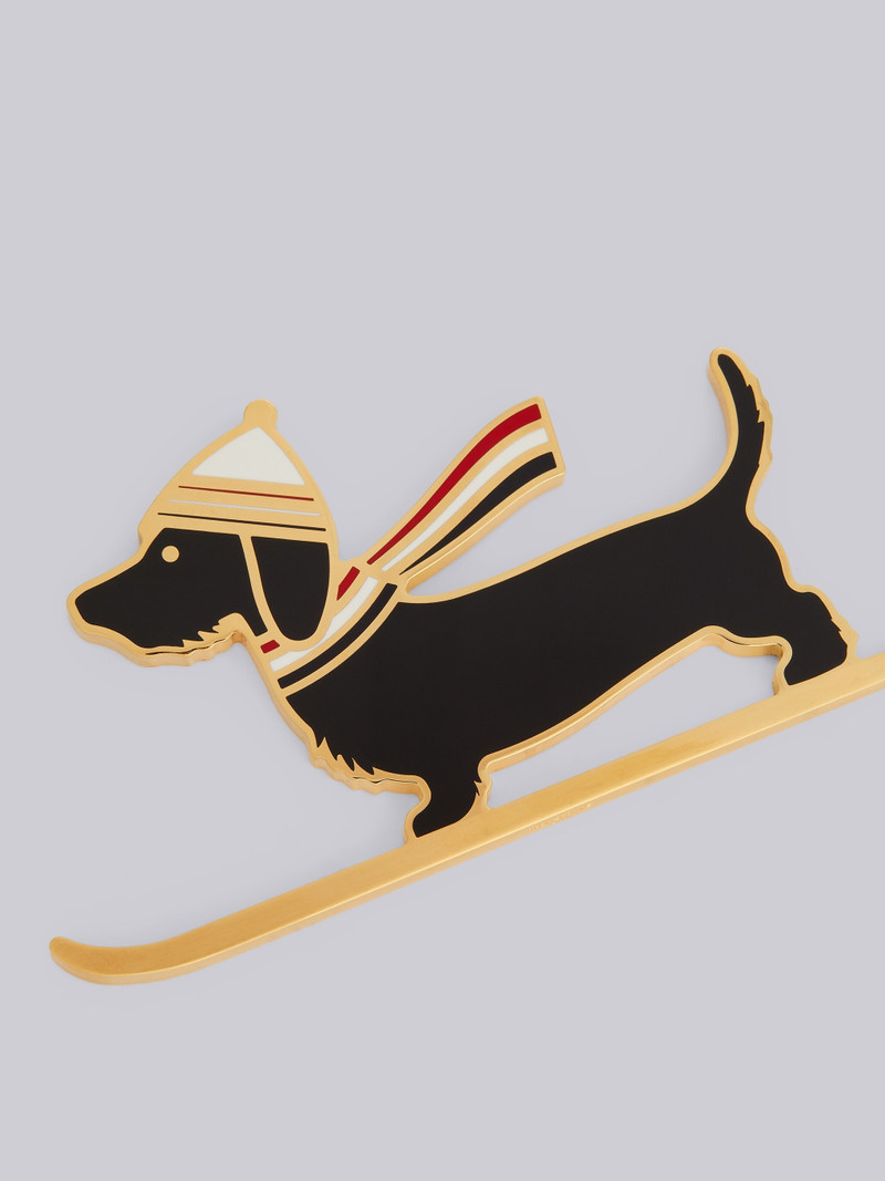 Thom Browne Gold Hector Ski Key Ring outlook
