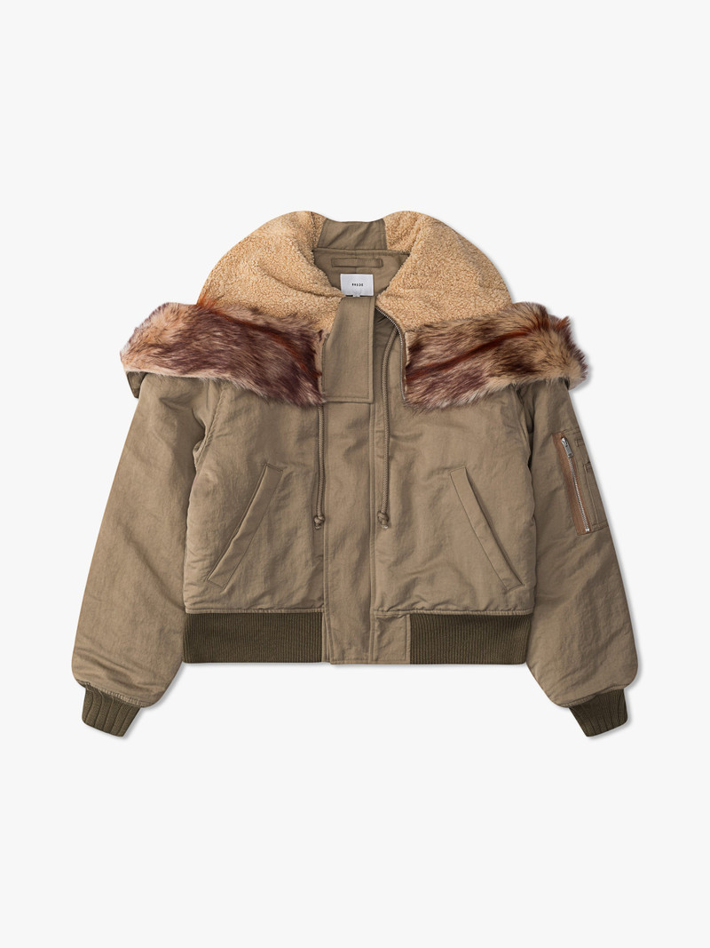 FUR HOODED MA1 JACKET 1