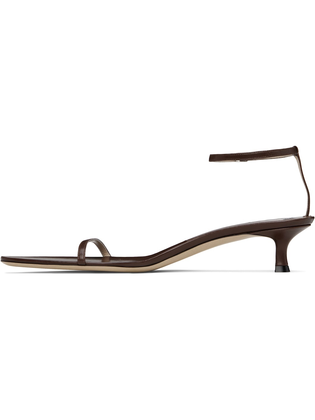 Brown 35mm Double Strap Kitten Heeled Sandals - 3
