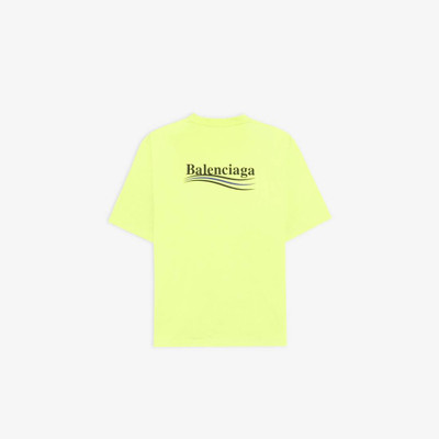 BALENCIAGA Men's Political Campaign Large Fit T-shirt in Fluo Yellow/black outlook