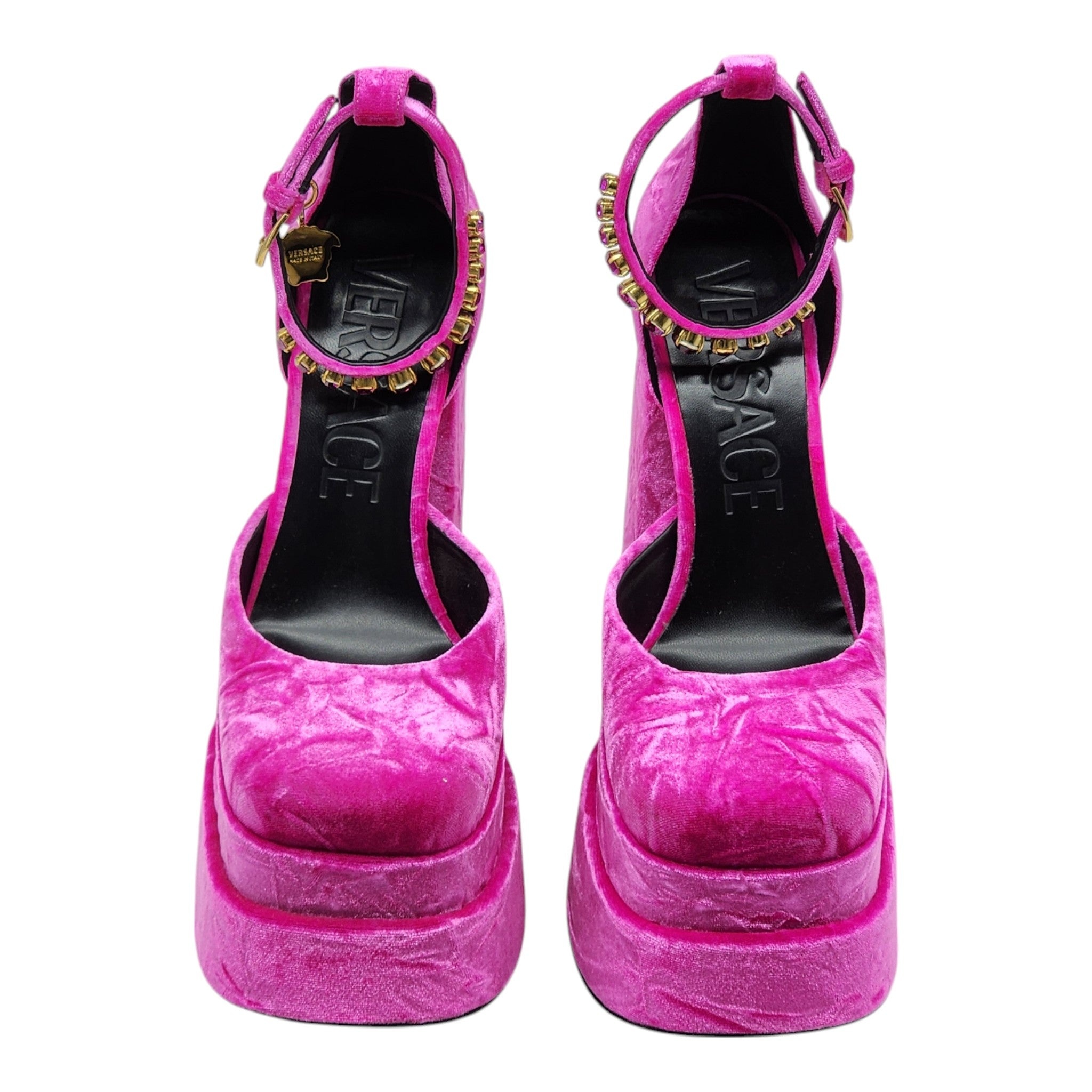 Versace Medusa Aevitas Double Platform Pumps - Velvet Insignia - Pink 37 - 3