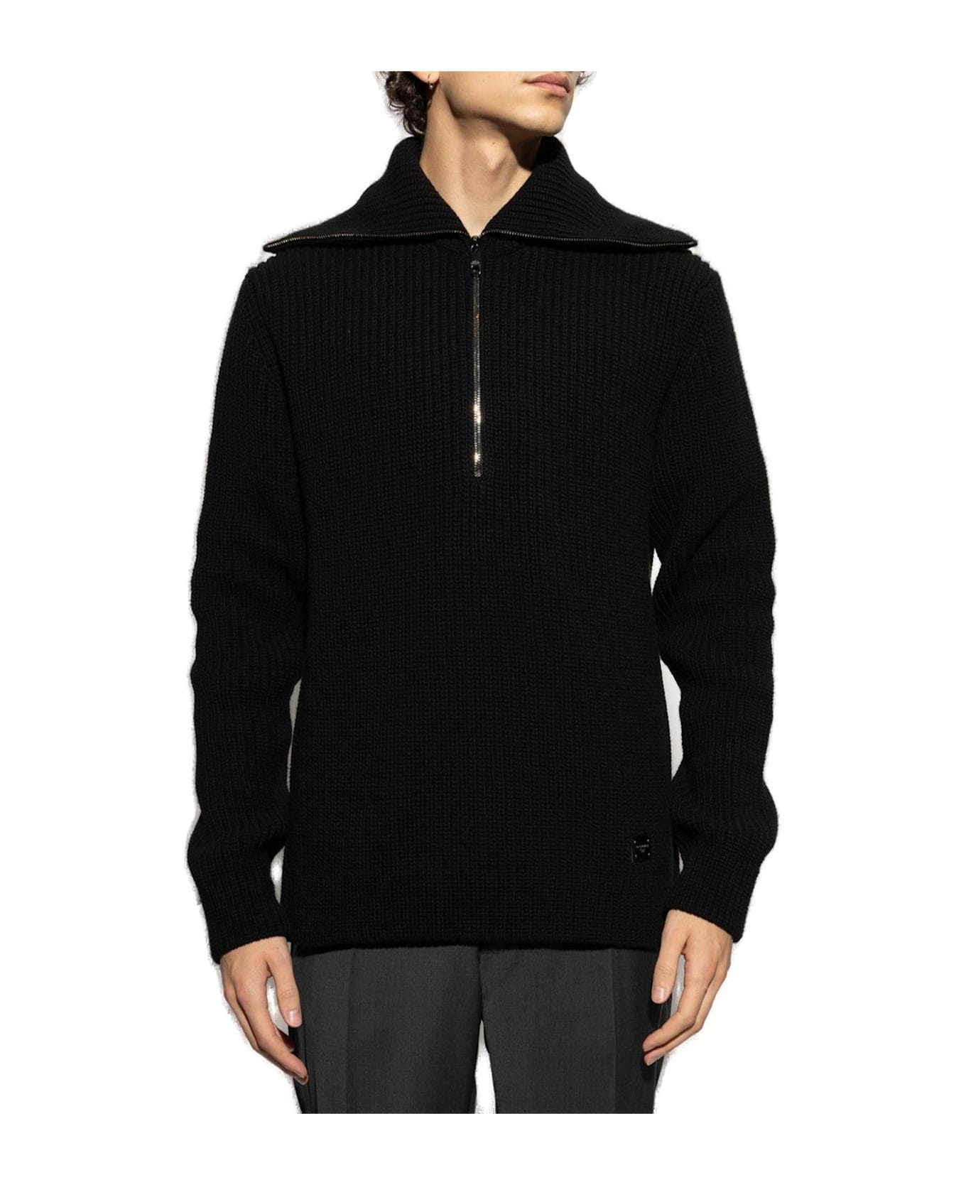 Logo Tag Half-zipped Cardigan - 2