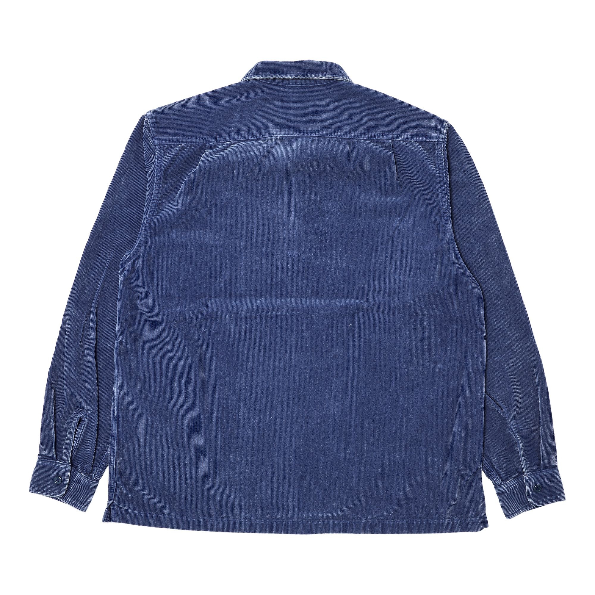 Supreme Washed Corduroy Zip Up Shirt 'Blue' - 2