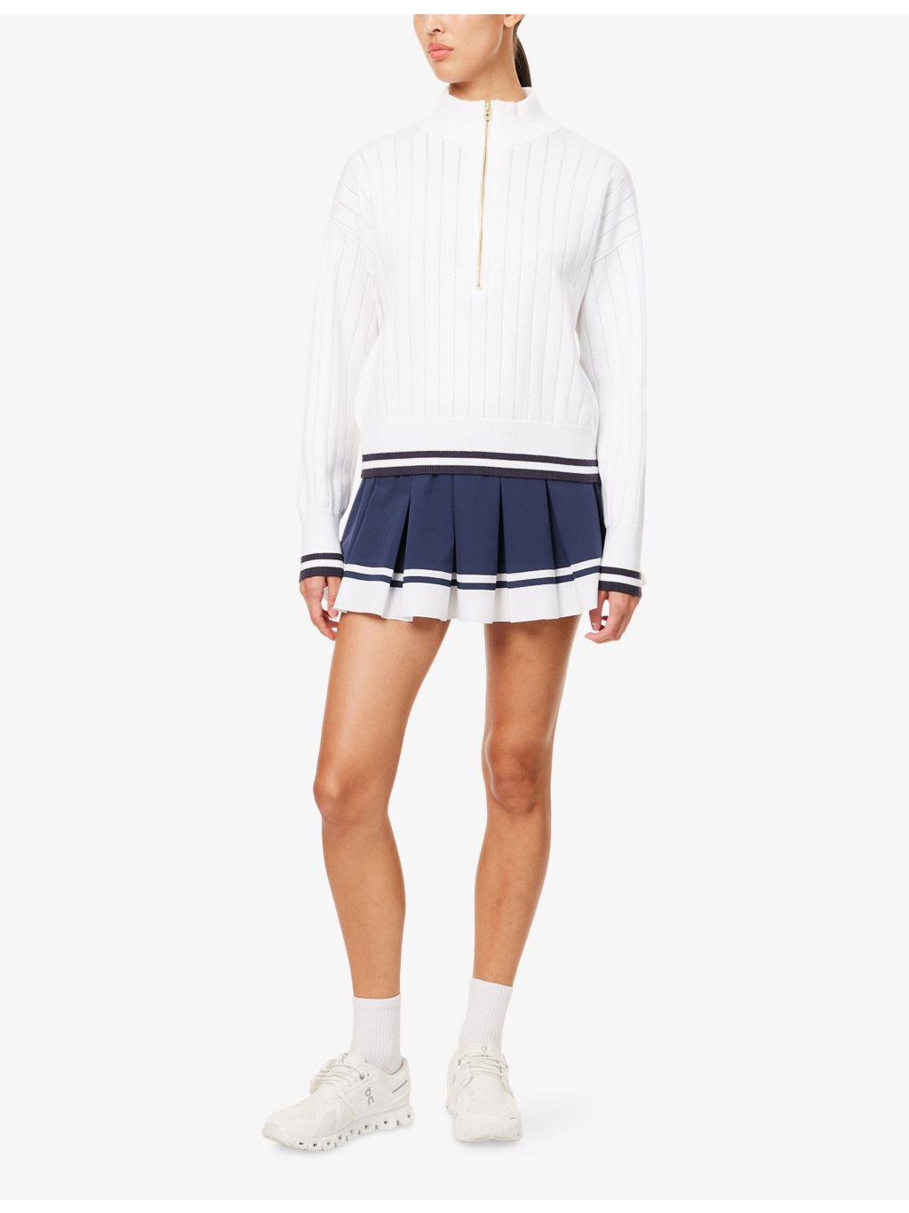 Mariam Pleated Stretch-Woven Skort - 2