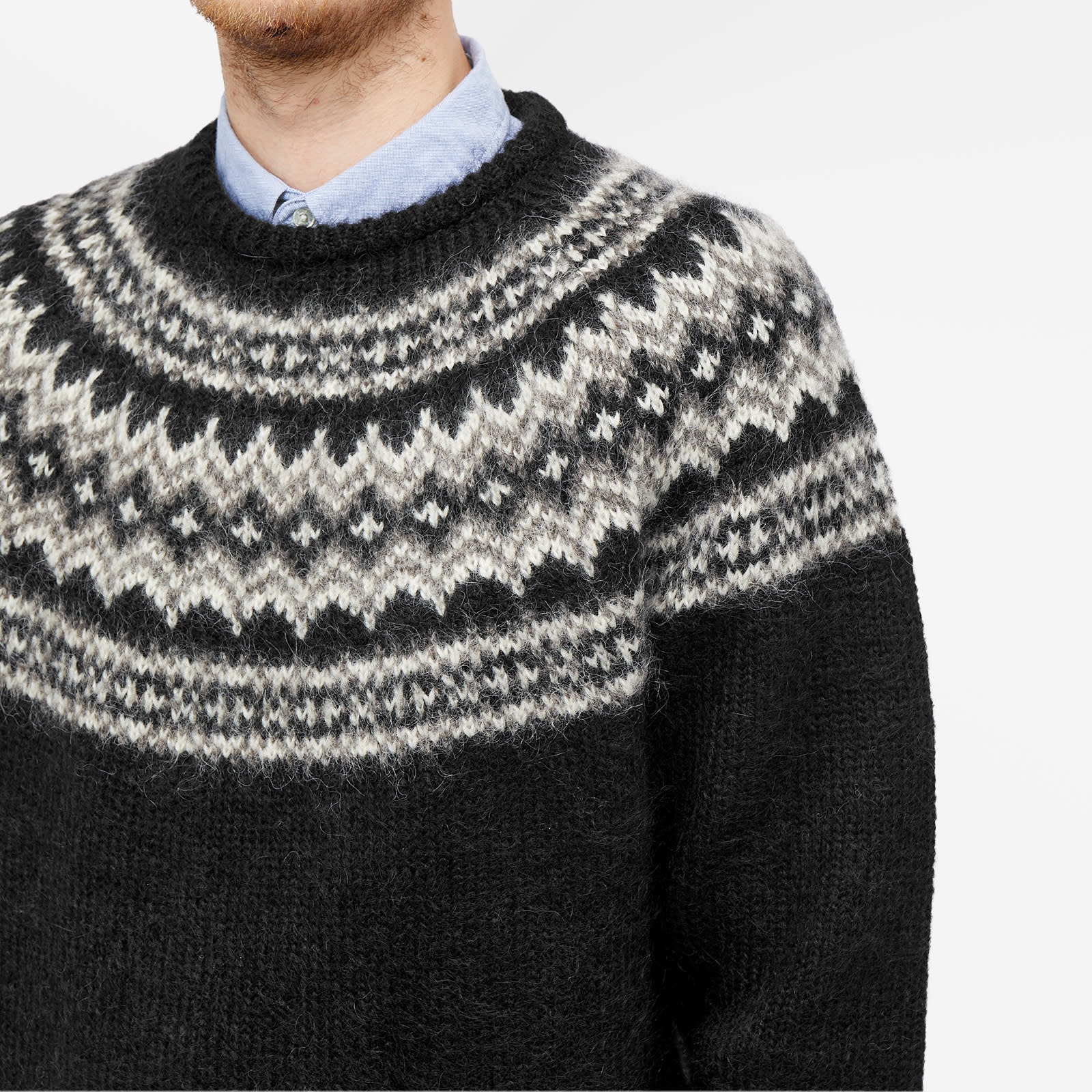 トップス uniform experiment NORDIC CREW SWEATER Uniform Experiment Uniform Experiment Mohair Nordic Crew