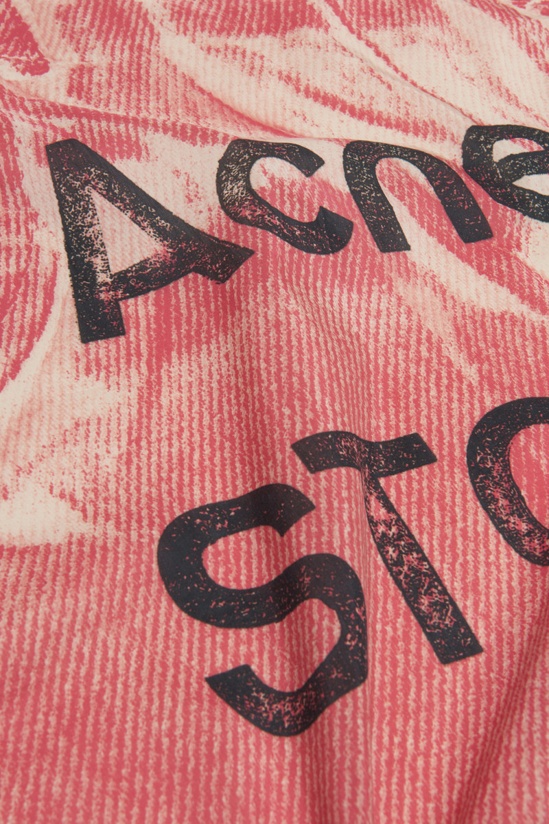 Thin printed scarf - Dark pink 4
