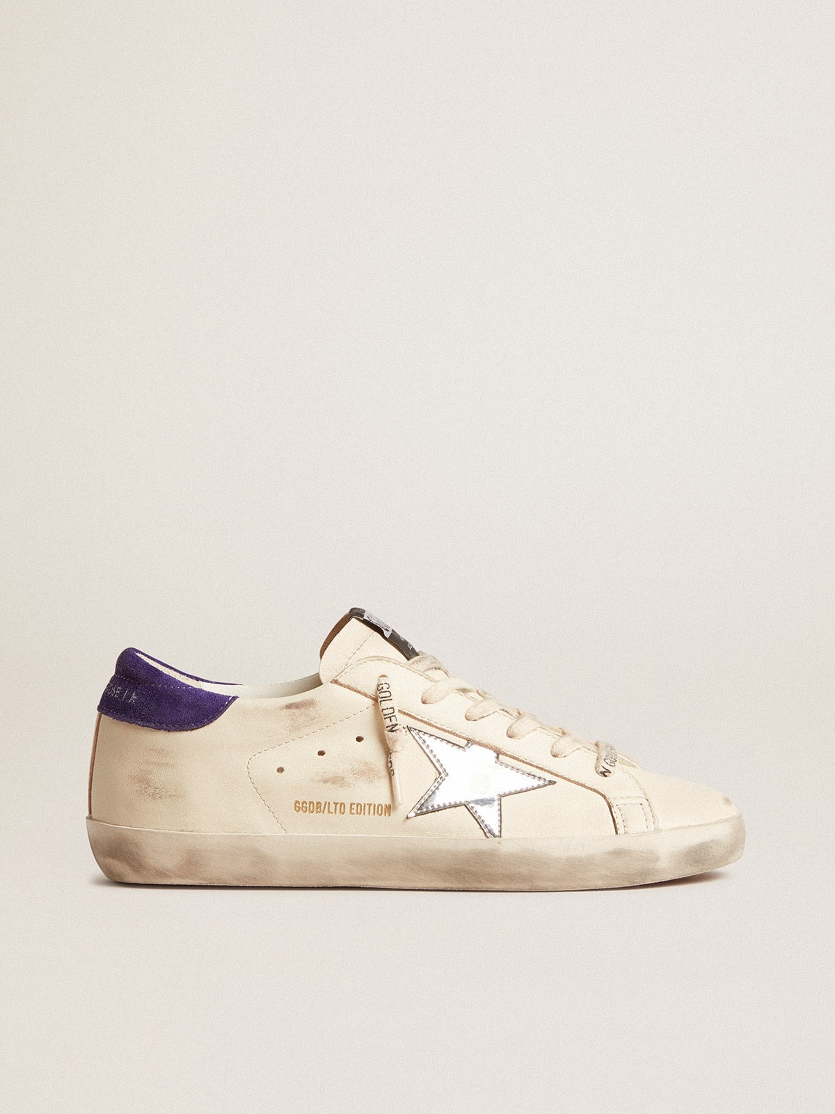 Super-Star LTD in nappa with metallic star and purple suede heel tab - 1