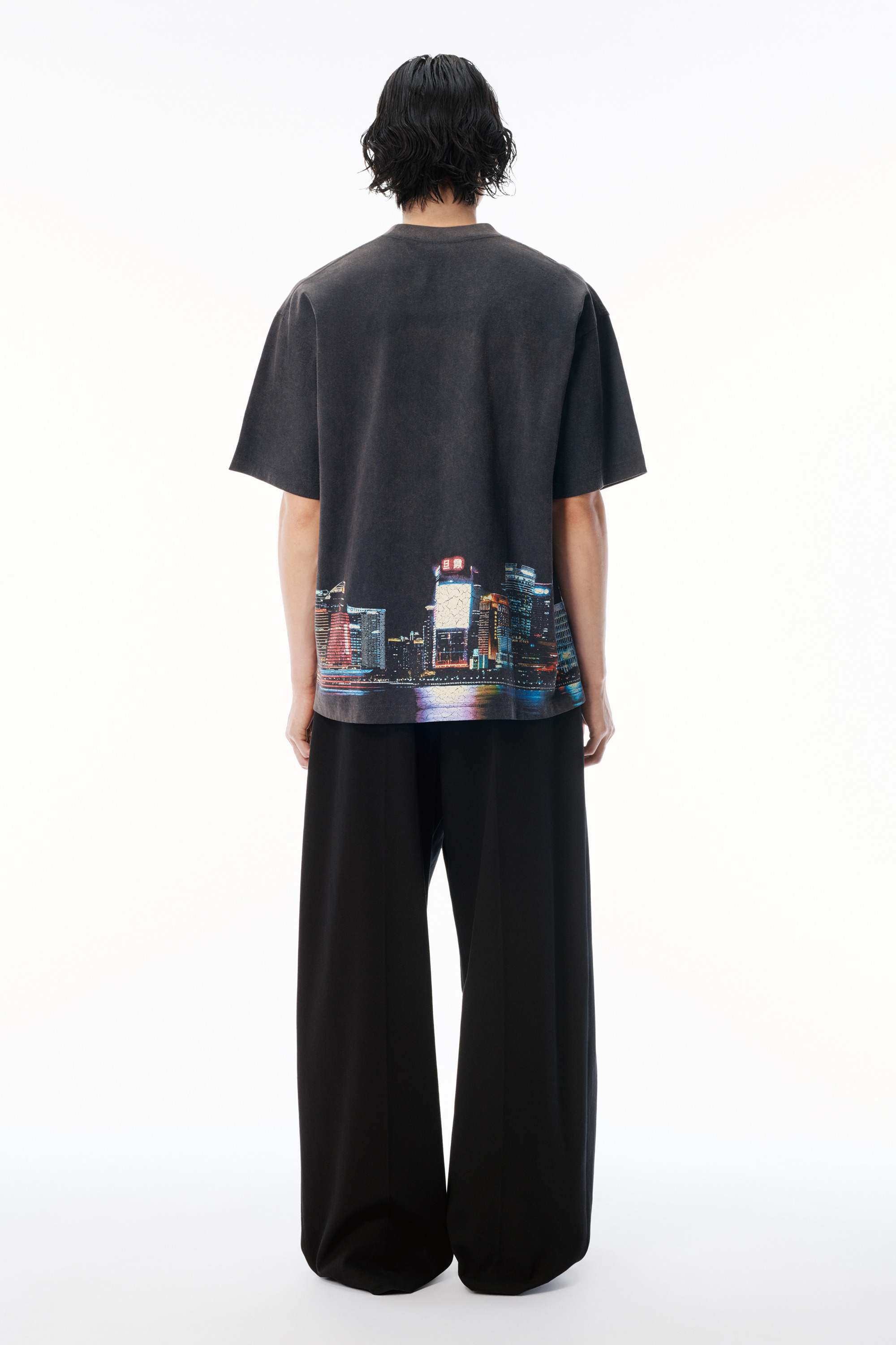 Shanghai Skyline Crystal Hotfix T-Shirt - 4
