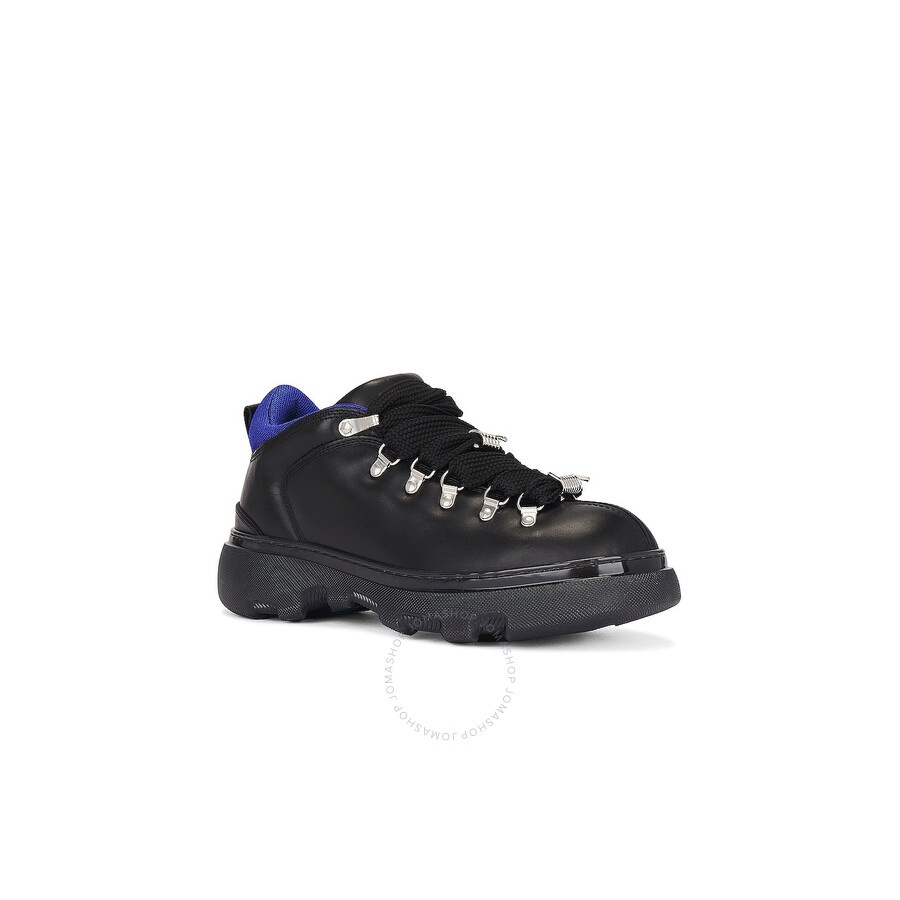Burberry Black Leather Lace-Up Trek Boots - 2