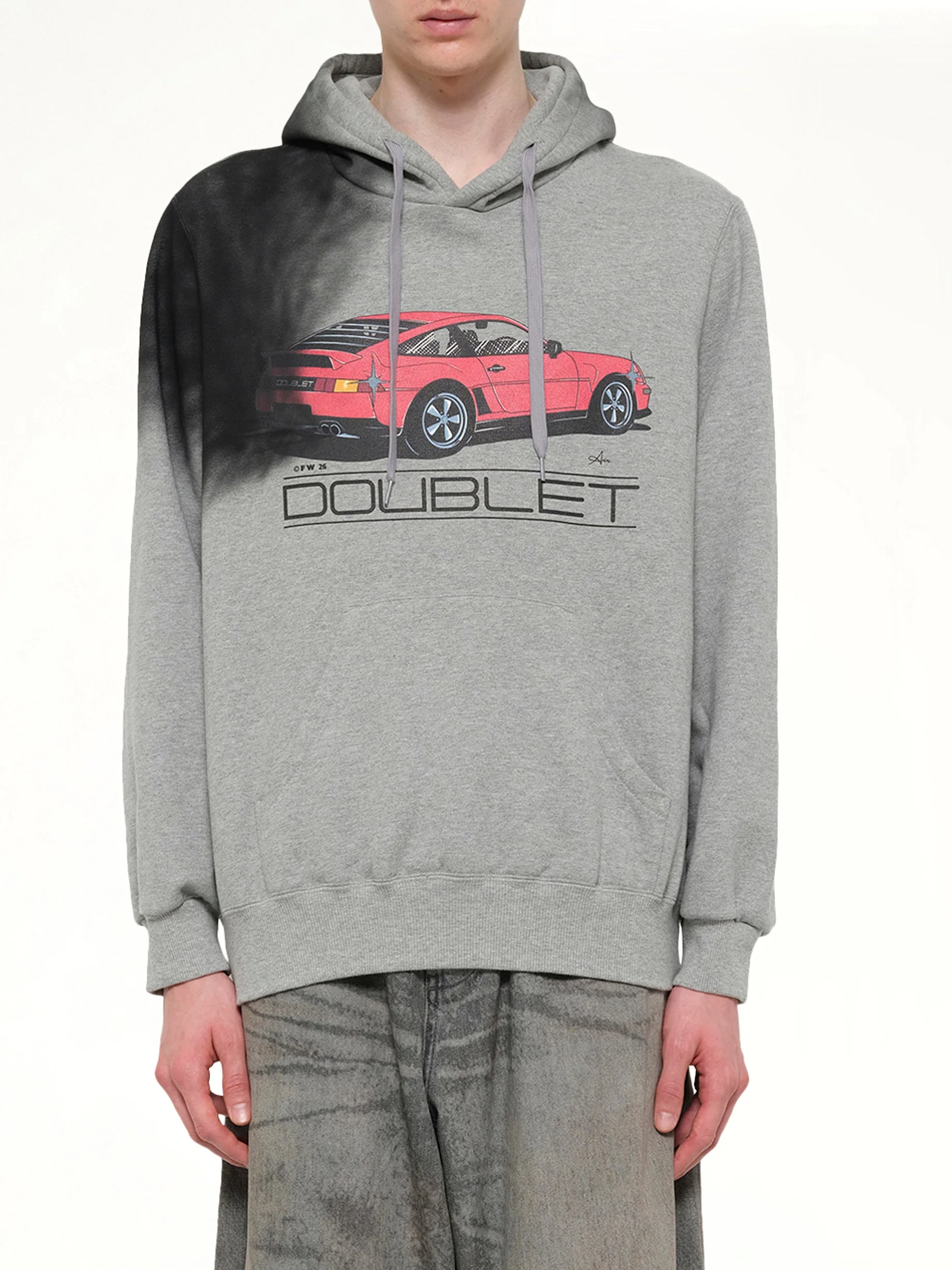 Exhaust Stained Hoodie in Grey - 1