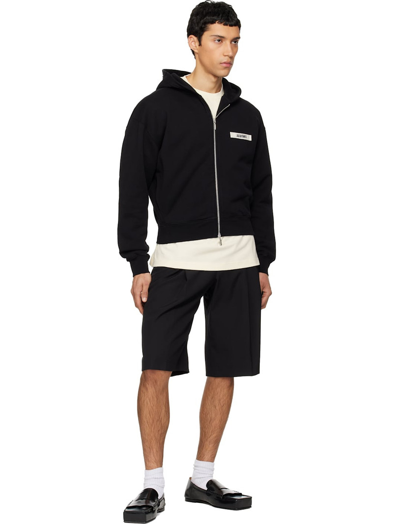 JACQUEMUS Black La Casa 'The Gros Grain zipped' Hoodie outlook