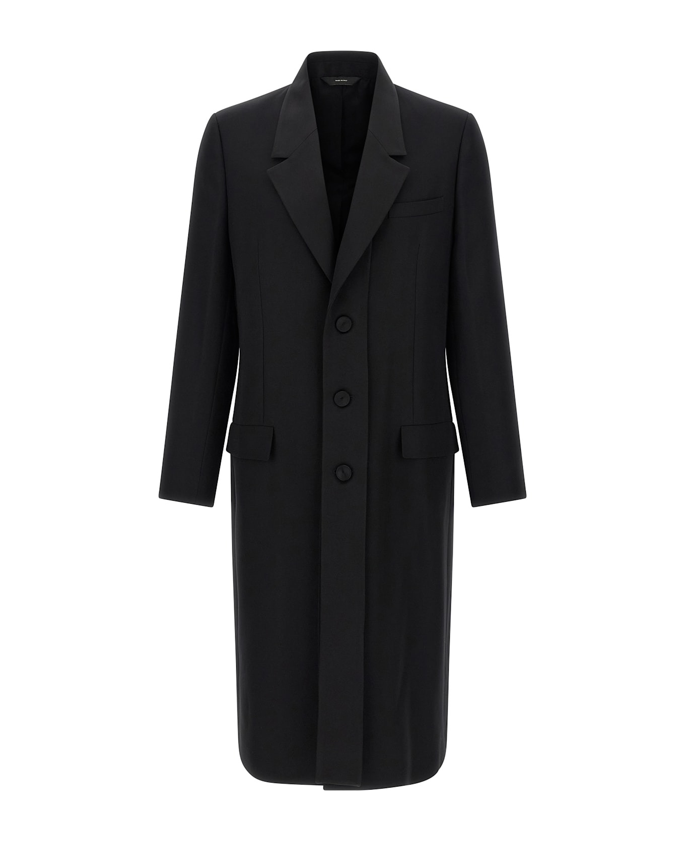Crepe Wool Coat - 1