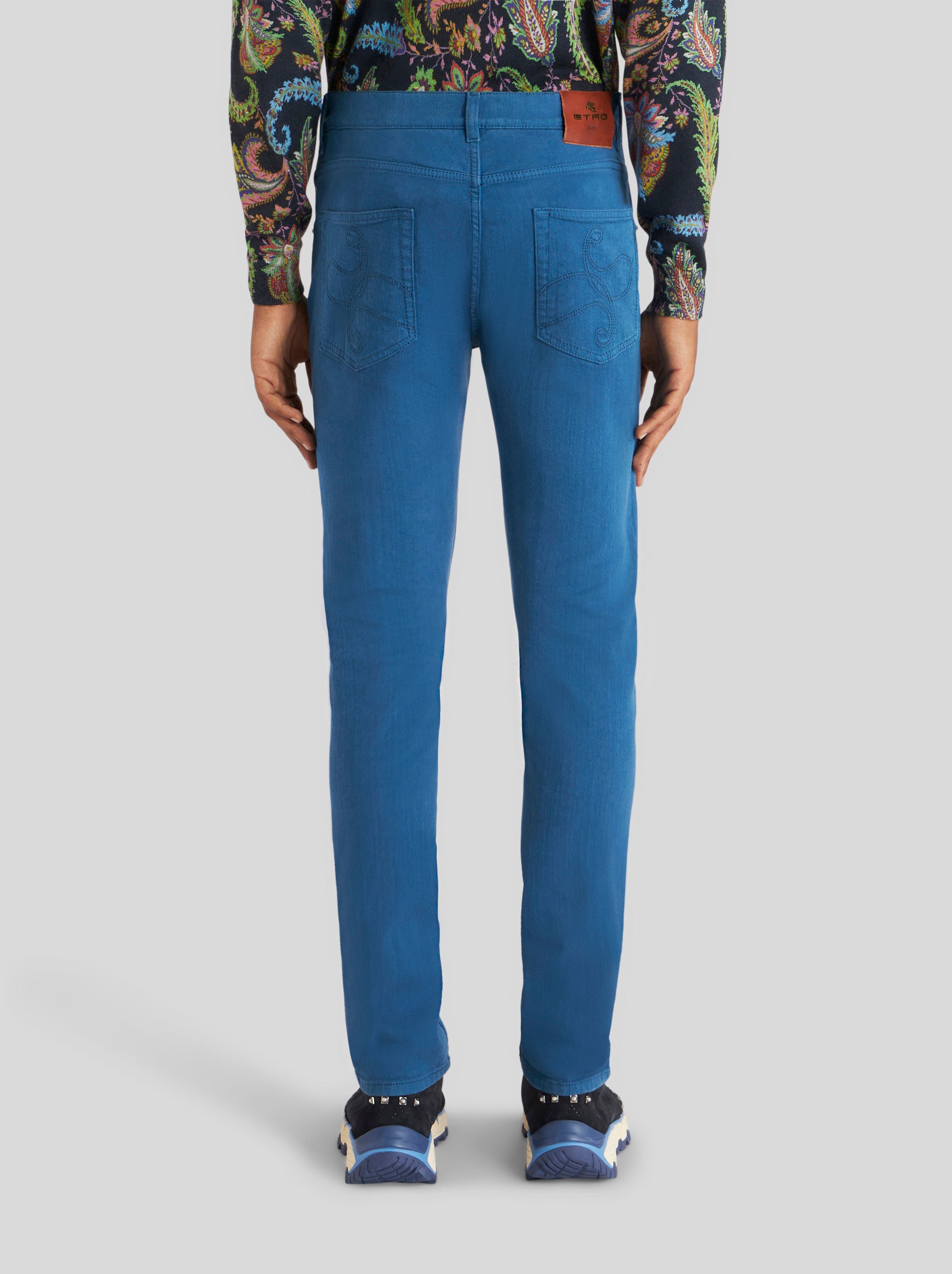 JEANS WITH PAISLEY DESIGN ON POCKET - 4