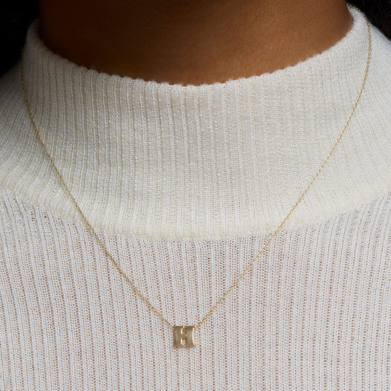 STONE AND STRAND Letterpress Initial Necklace outlook