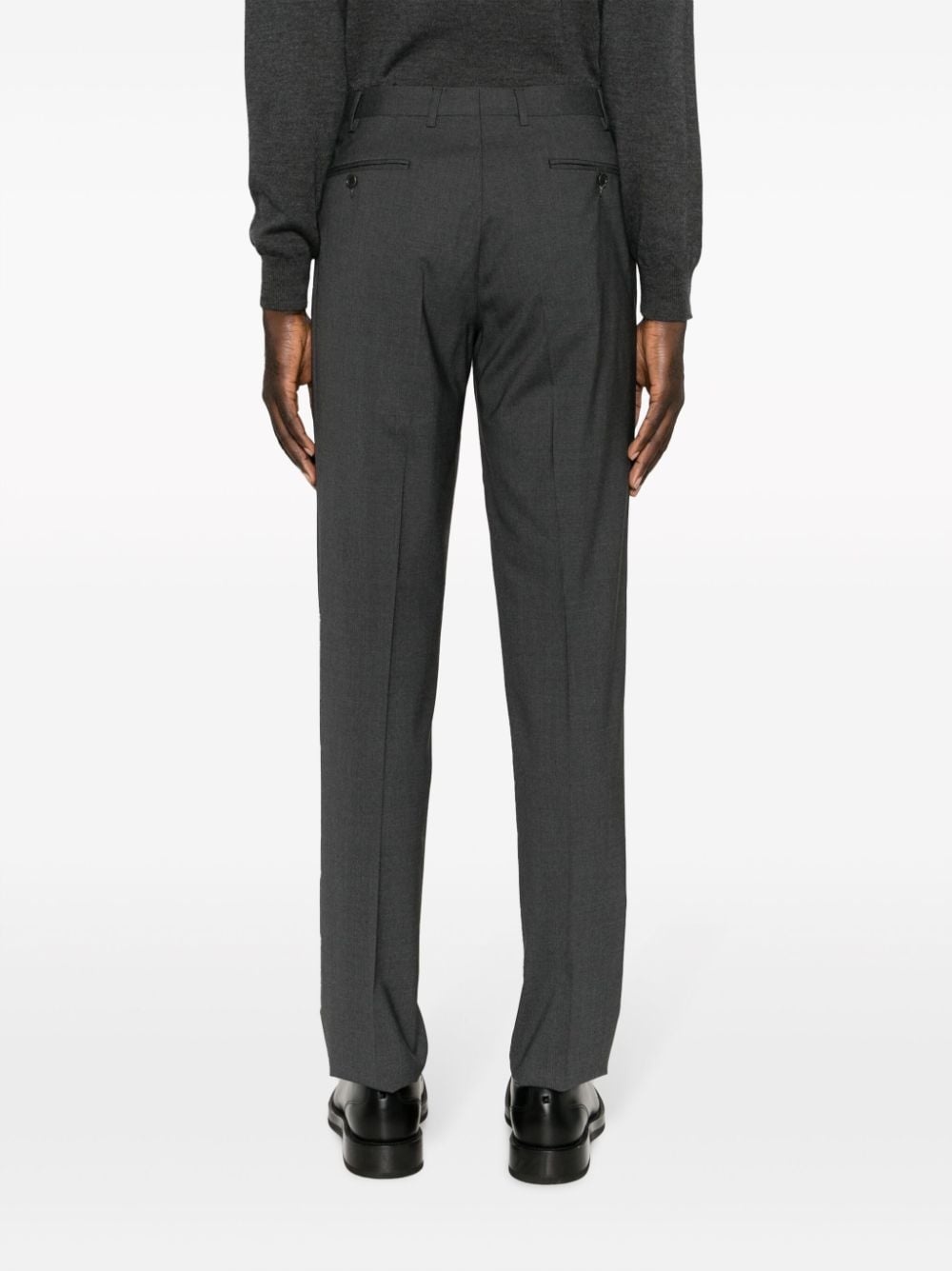 pressed-crease wool tailored trousers - 4