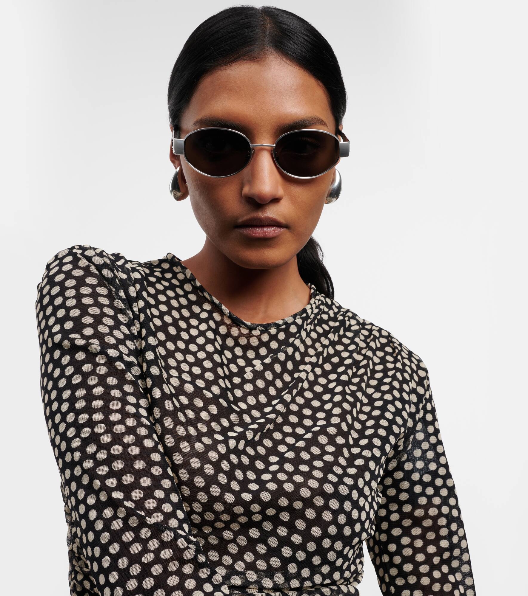 Triomphe oval metal sunglasses - 3