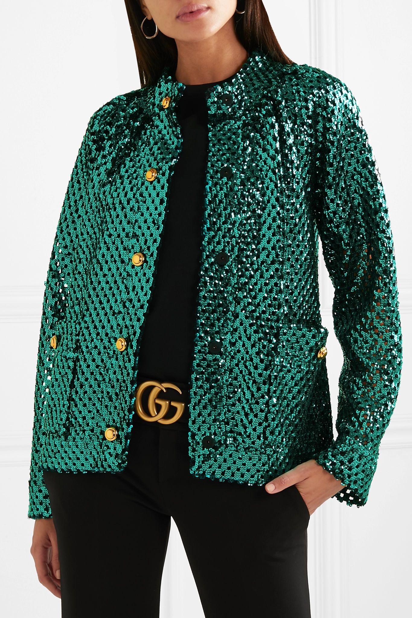 Sequined open-knit jacket - 3