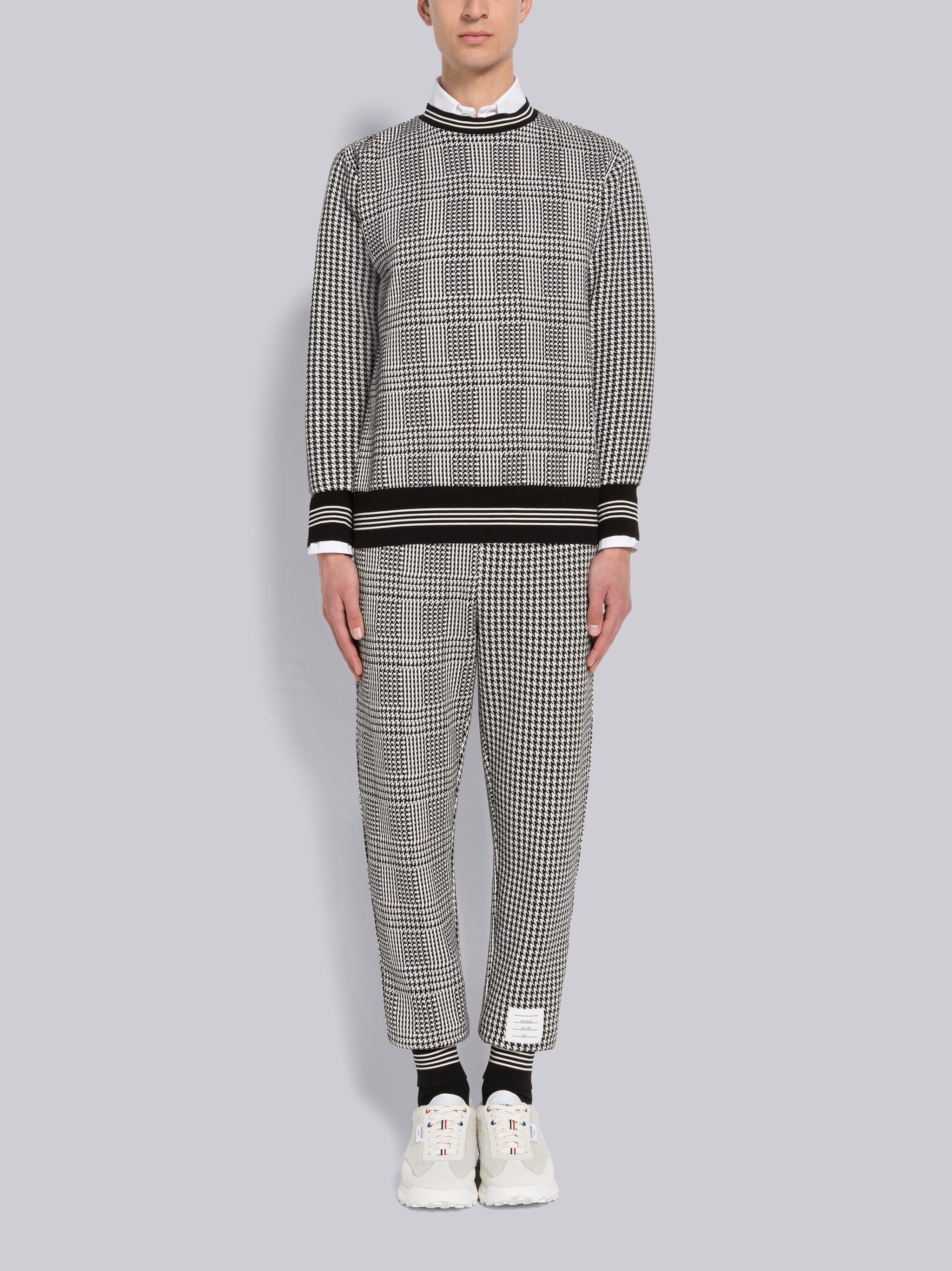 Houndstooth Cotton Sweatpants - 4