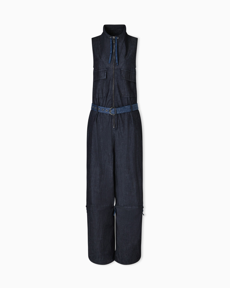 LIGHTWEIGHT DENIM JUMPSUIT WITH EMBROIDERY ON THE POCKET 1