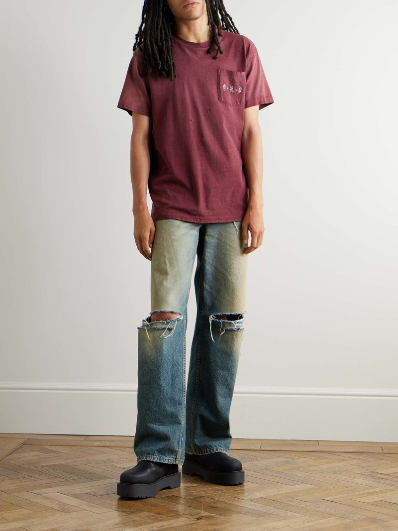 Enfants Riches Déprimés Logo-Print Distressed Cotton-Jersey T-Shirt outlook