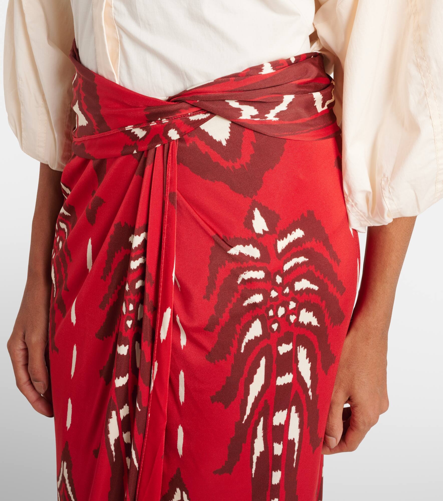 Printed twisted midi skirt - 4