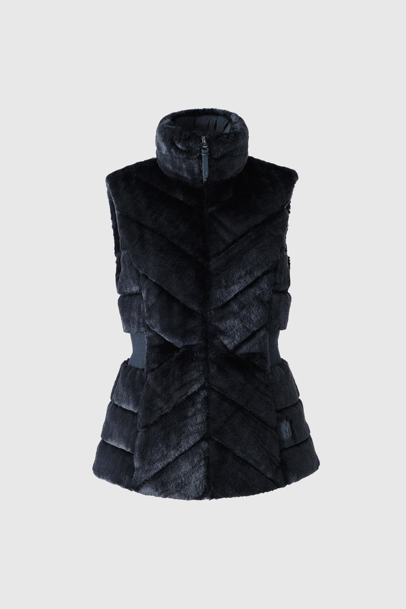TWIGGY Down Faux-Fur Quilted Vest 1