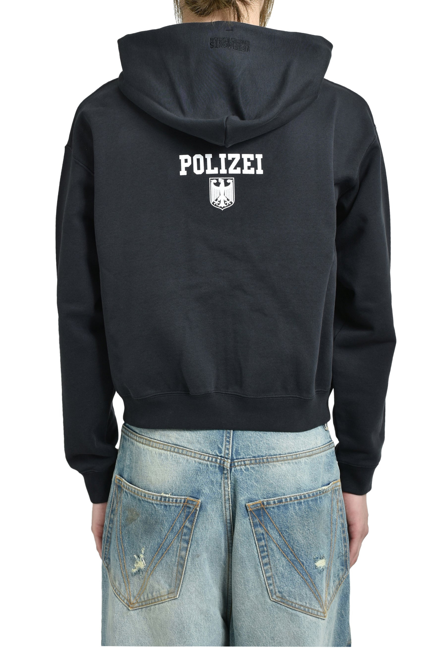 POLIZEI FITTED ZIP-UP HOODIE / BLK - 2
