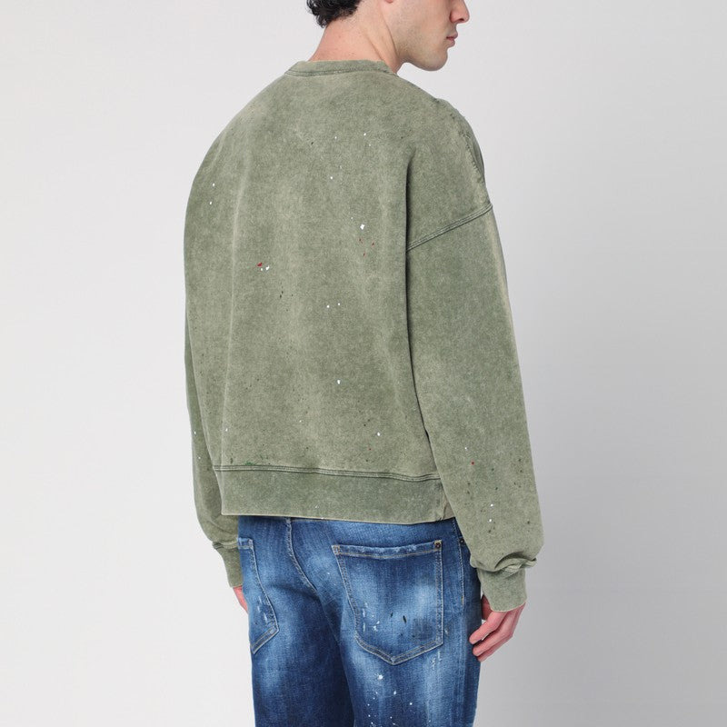 Dsquared2 Washed Green Sweatshirt With Logo Men - 2