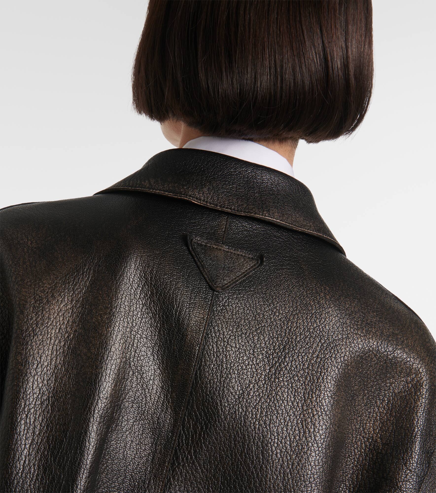 Leather wrap coat - 7