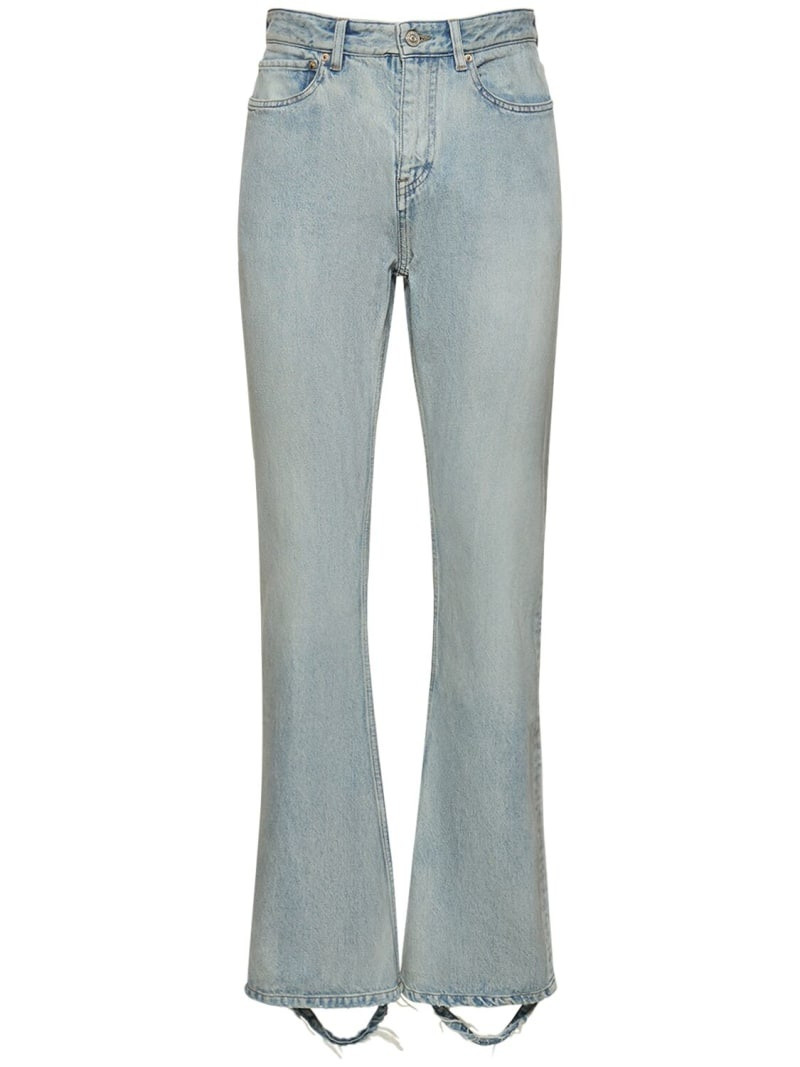 Cotton denim bootcut jeans 1