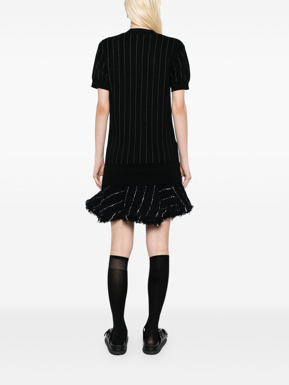 tweed-knit ruffle dress - 4